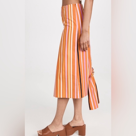 BROGGER Printed Heather Skirt Size Medium in Orange Multi Colored Stripes - Picture 12 of 12